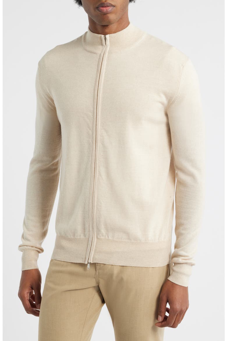Cashwool® Full Zip Sweater, Alternate, color, LIGHT BEIGE