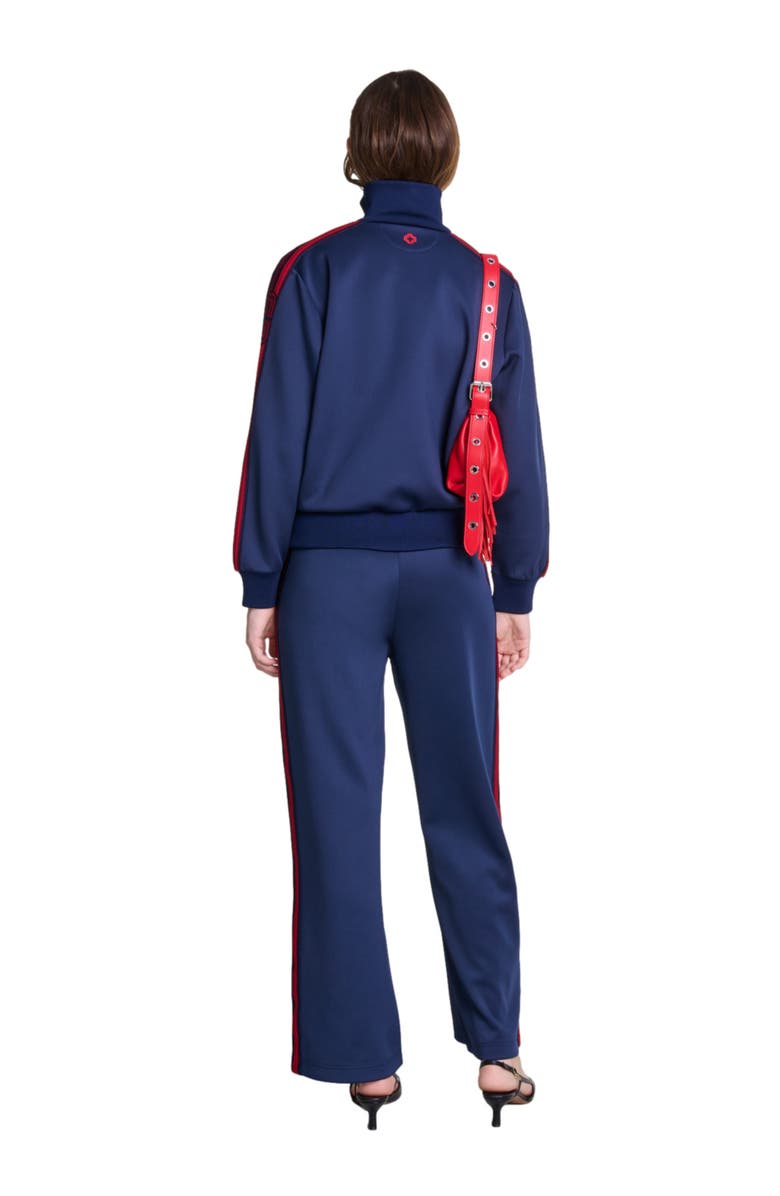 maje Striped zip-up sweatshirt, Alternate, color, 