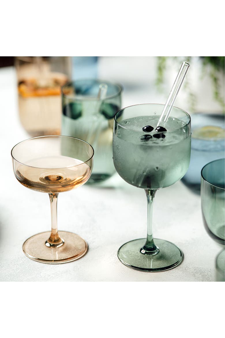 Like Sage Wine / Water Glass Pair, Alternate, color, green