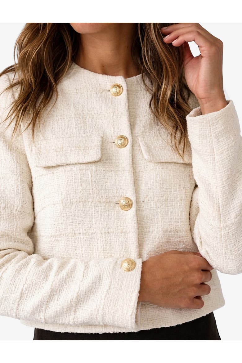 Checked Tweed Jacket, Alternate, color, ECRU