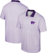COLOSSEUM Men's Colosseum White/Purple Kansas State Wildcats Print Stripe Polo