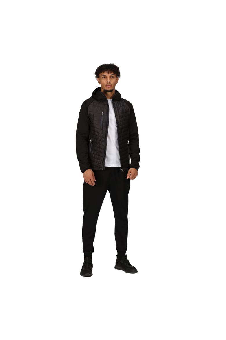 Navigate Quilted Hybrid Jacket, Alternate, color, Black and Seal Grey