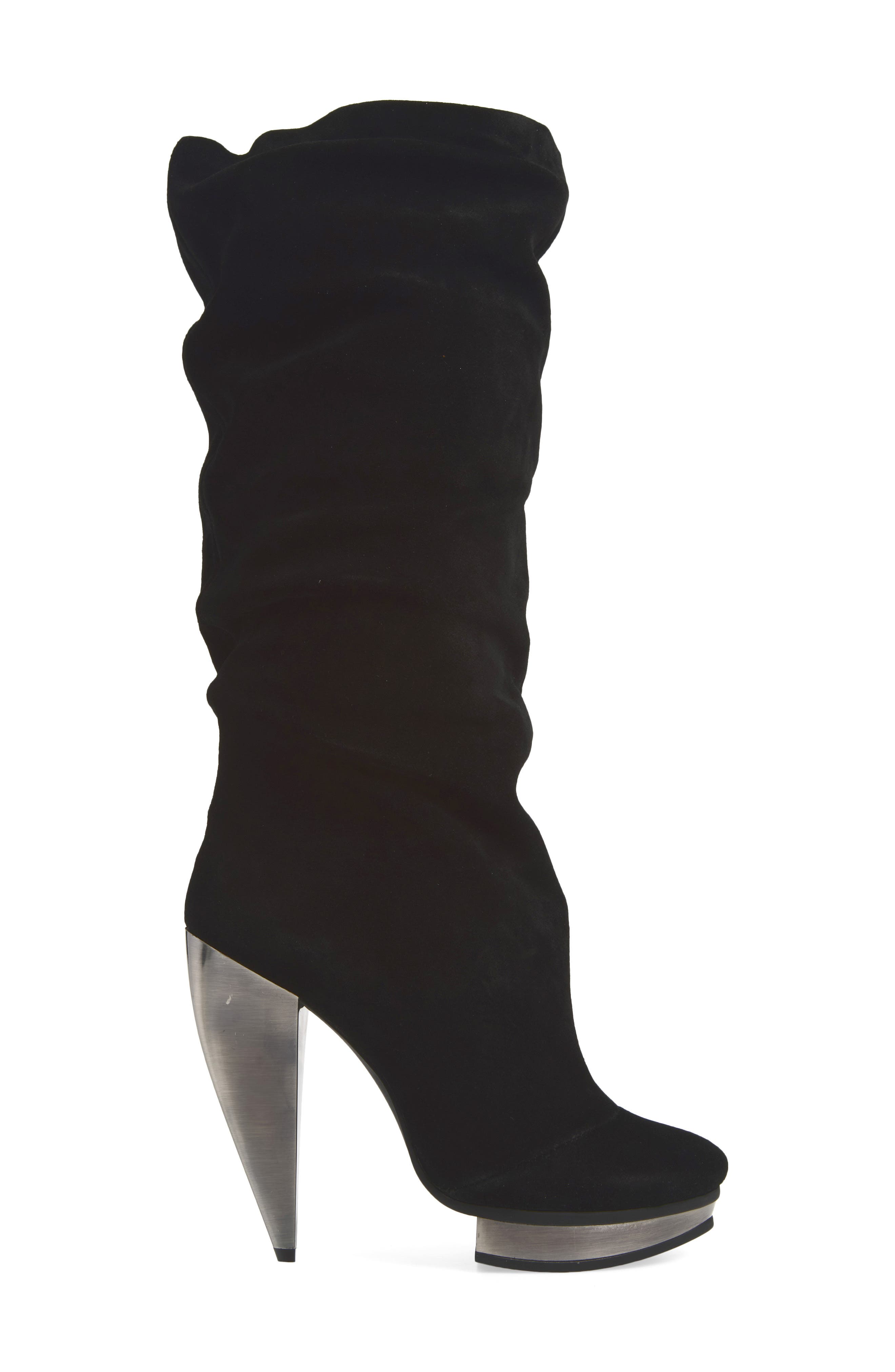 Slay To the Knee Boot, Alternate, color, BLACK SUEDE