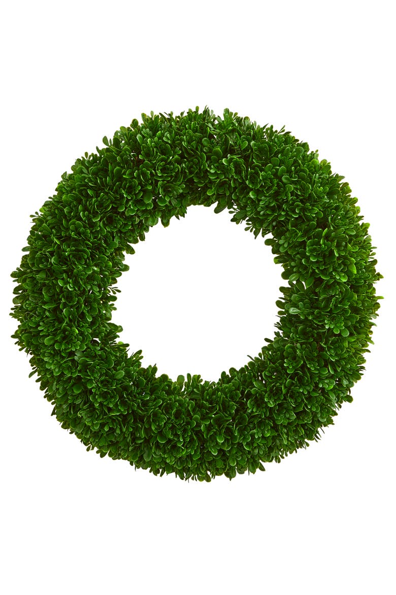19.5-in Tea Leaf Wreath UV Resistant, Main, color, Green