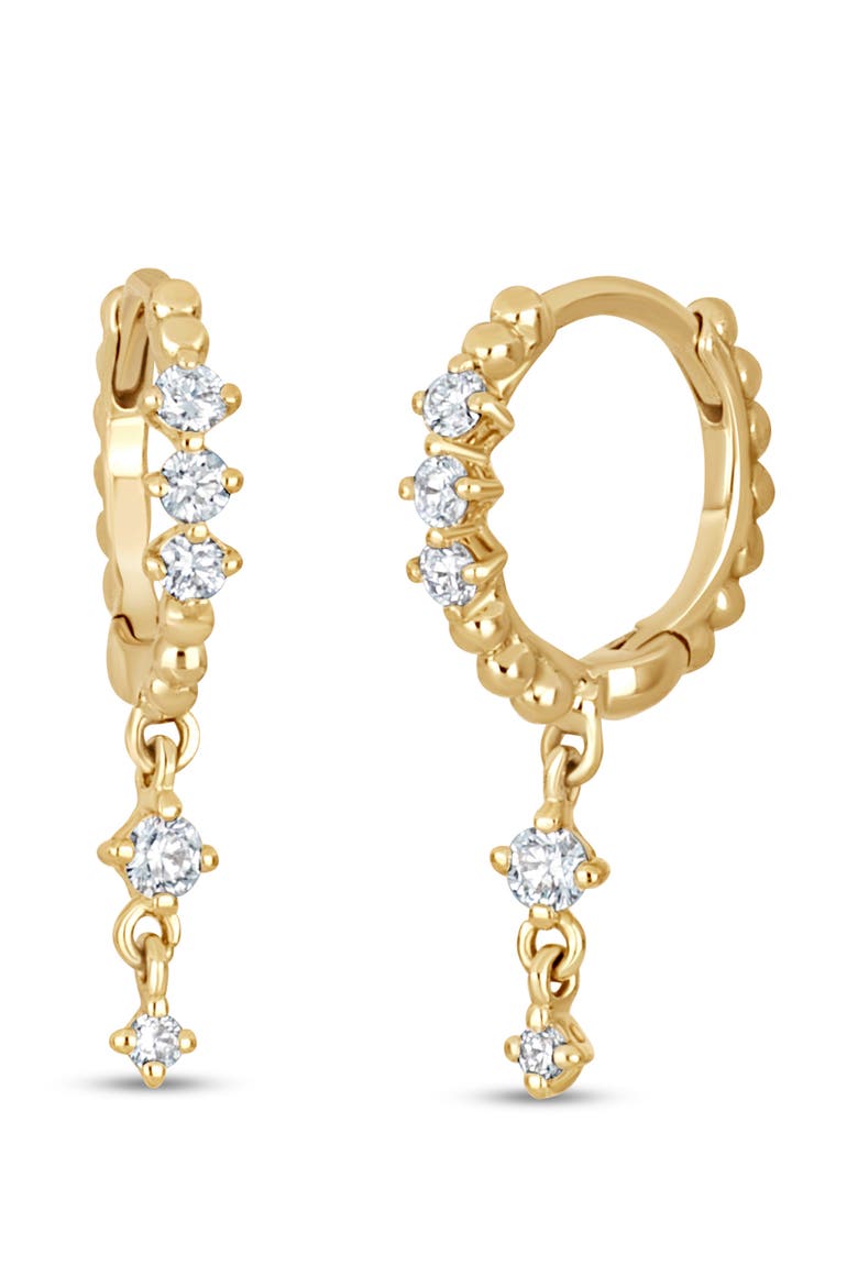 Mykonos Diamond Huggie Hoop Earrings, Main, color, 18K YELLOW GOLD