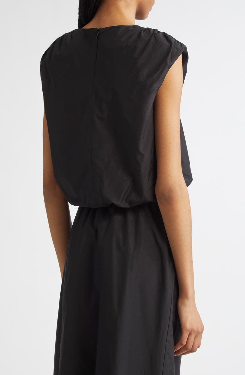 LOULOU DE SAISON Cosma Cotton & Silk Voile Crop Top, Alternate, color, Black