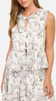 Blu Pepper Pleated Top