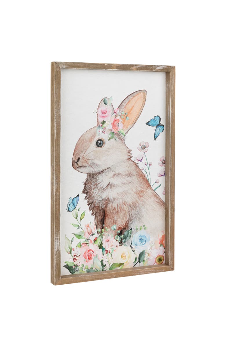 Northlight Easter Bunny with Flowers Framed Wall Sign - 11.75", Alternate, color, Multi
