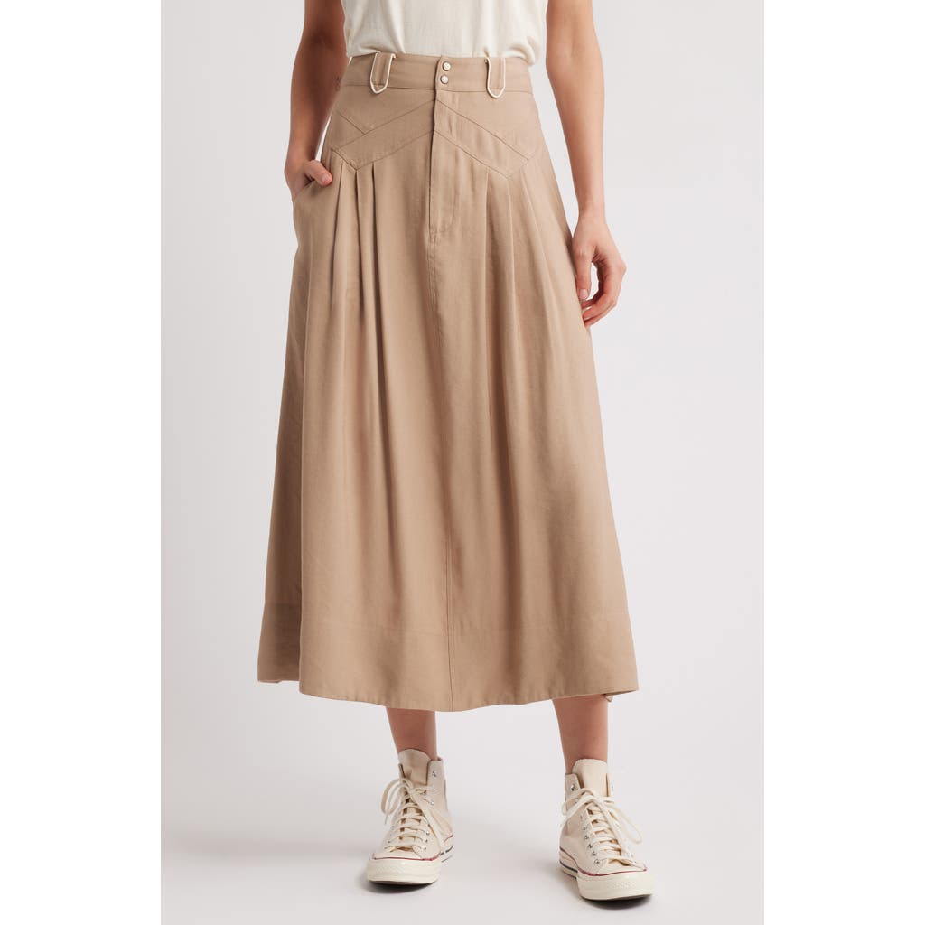 The Great . The Western Field Midi Skirt In Barley