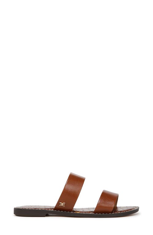 Sam Edelman Gala Double Strap Slide Sandal Cognac Leather In Brown