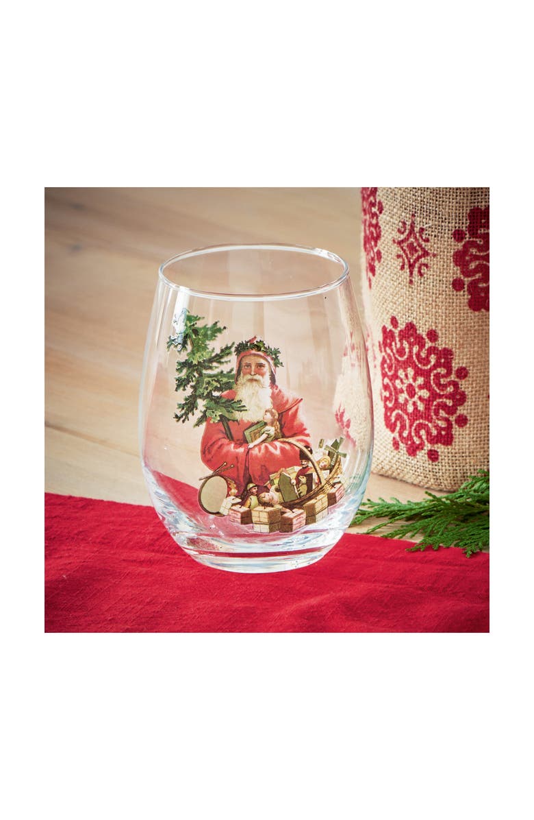 tag So This Is Christmas Stemless Wine Glass Multicolor, Alternate, color, Multicolored