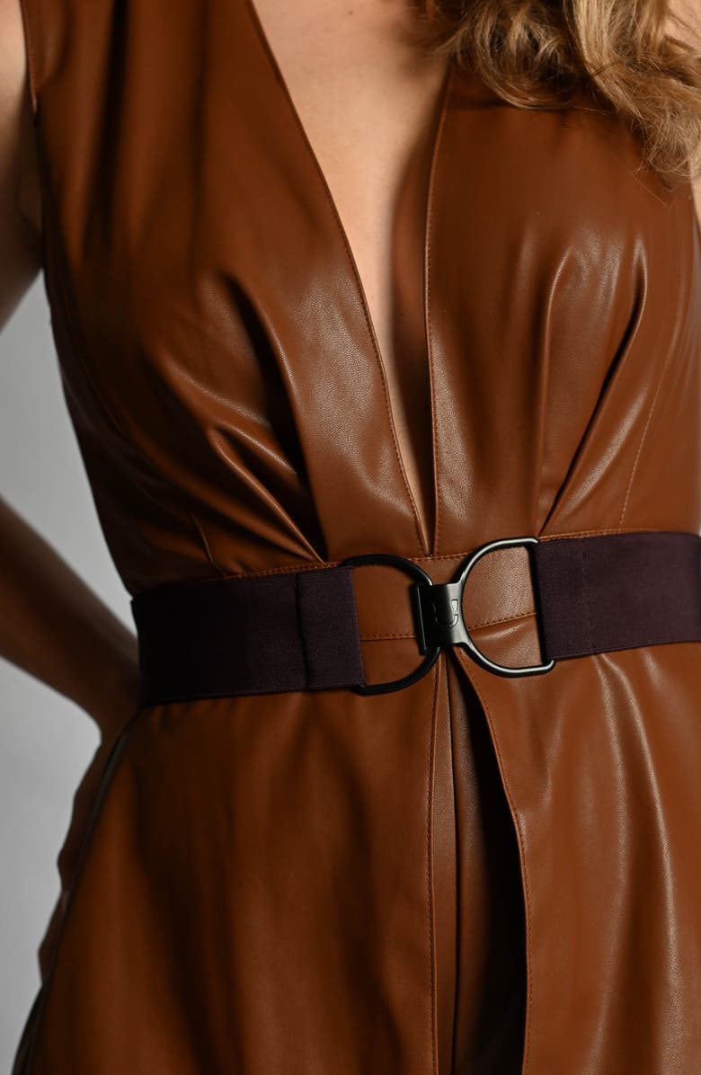 RUESPARI Sugarplum & Matte Black Clasp Stretch Belt, Alternate, color,