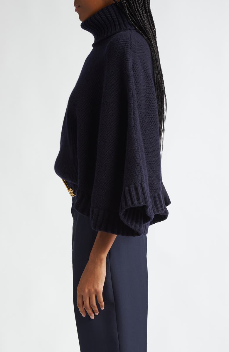 Chloé Batwing Sleeve Wool & Cashmere Turtleneck Sweater, Alternate, color, 