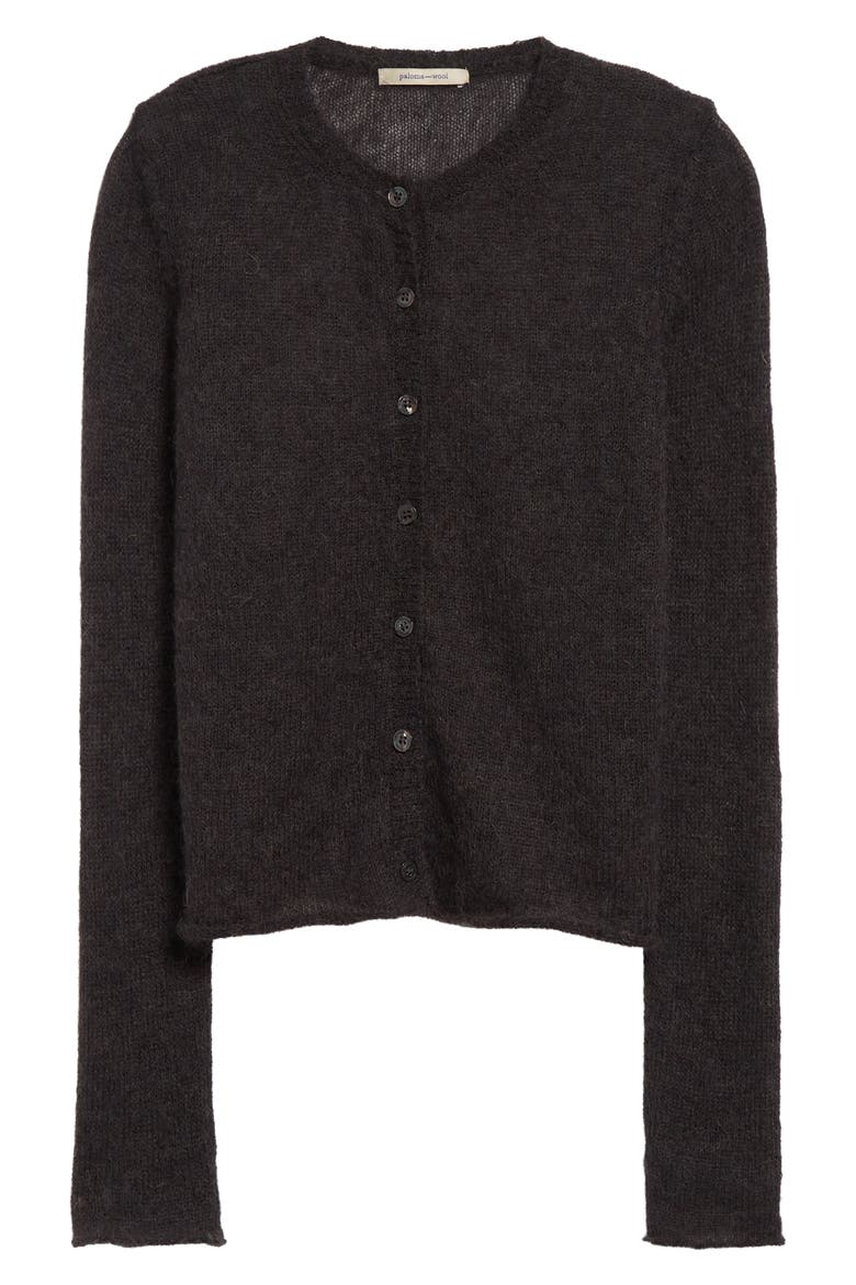 Button Fine Champions Mohair & Alpaca Blend Cardigan, Alternate, color, GREY
