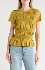Melrose and Market Short Sleeve Smocked T-Shirt