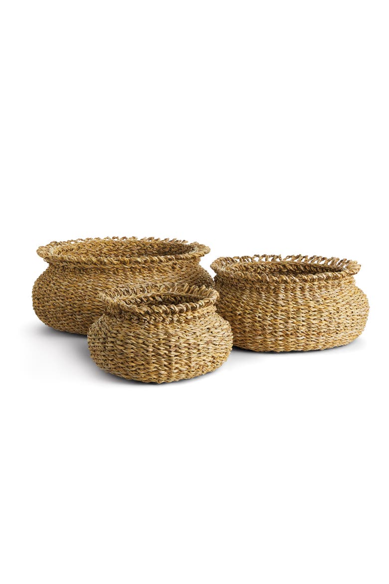Seagrass Loop Baskets Set of 3, Main, color, Brown
