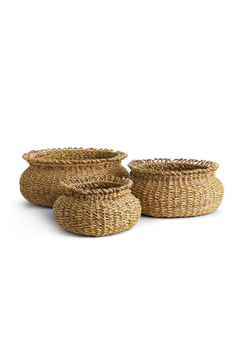 Napa Home & Garden Seagrass Loop Baskets Set of 3, Main, color, Brown
