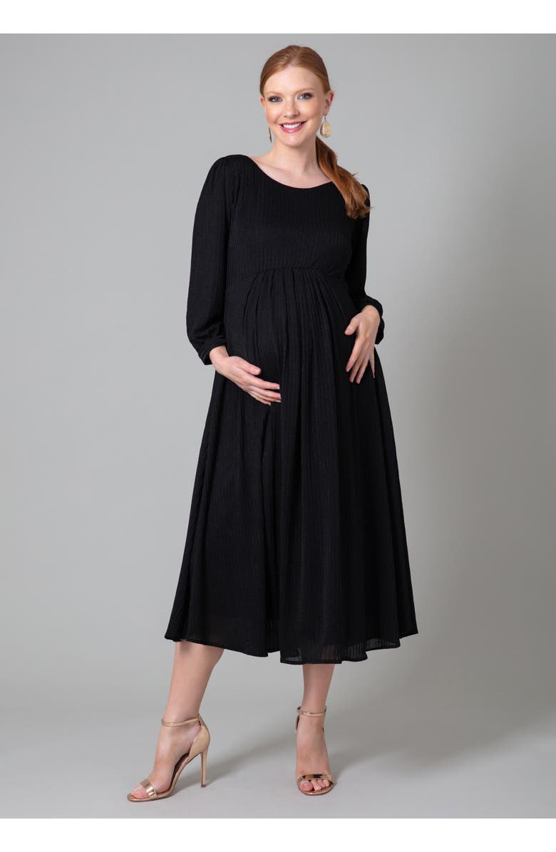 Tiffany Rose Maternity Isla Ribbed Jersey Dress, Alternate, color, Black