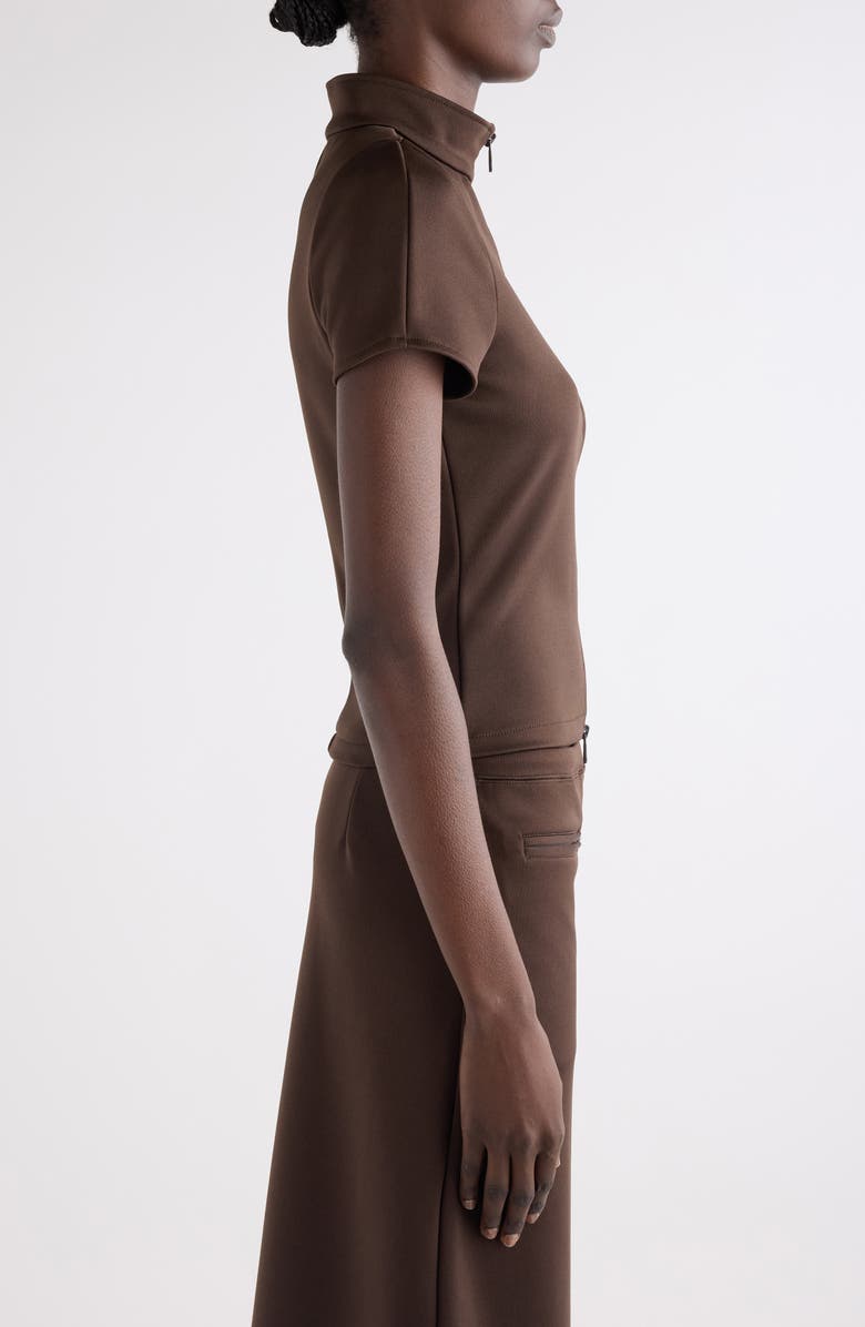 Courrèges Interlock Full Zip Top, Alternate, color, Chocolate