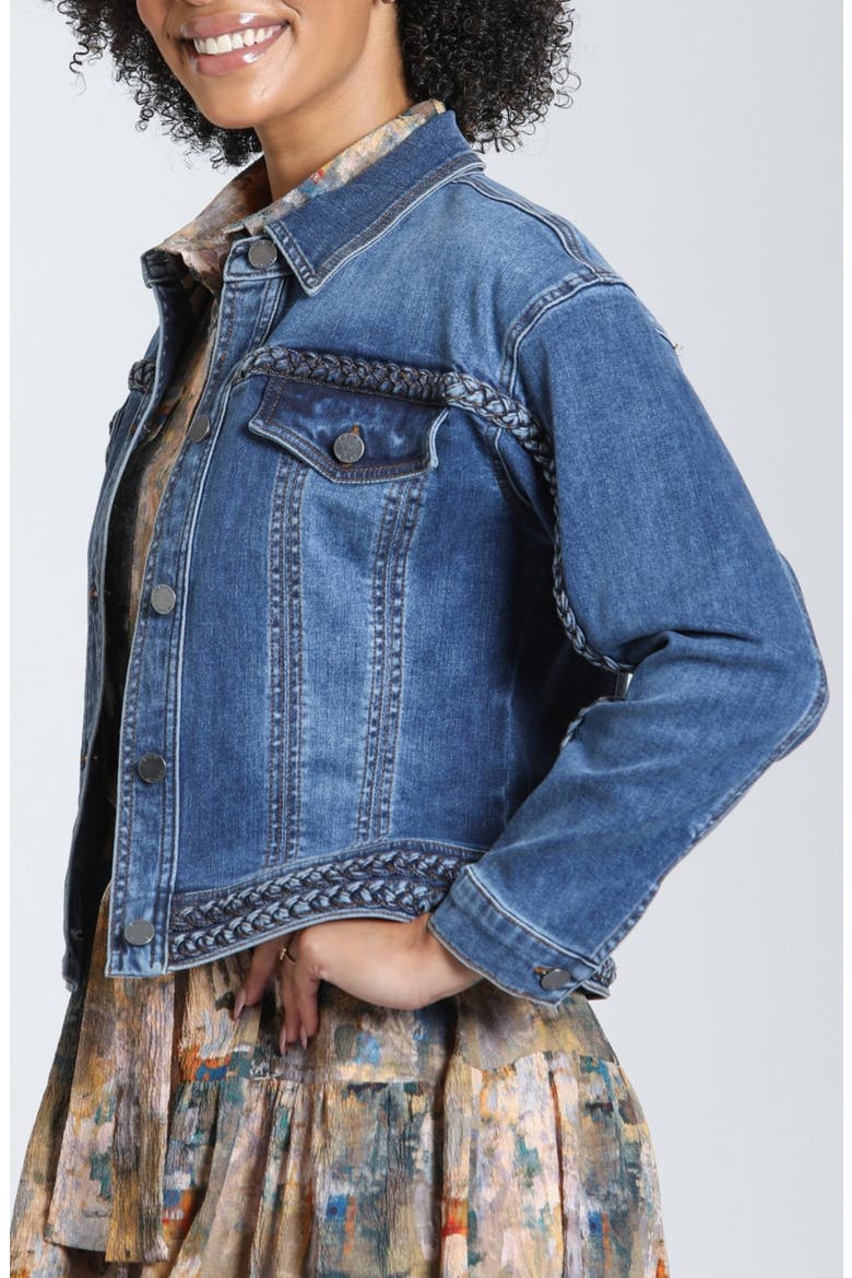 Braided Denim Jacket, Alternate, color, RIVER INDIGO