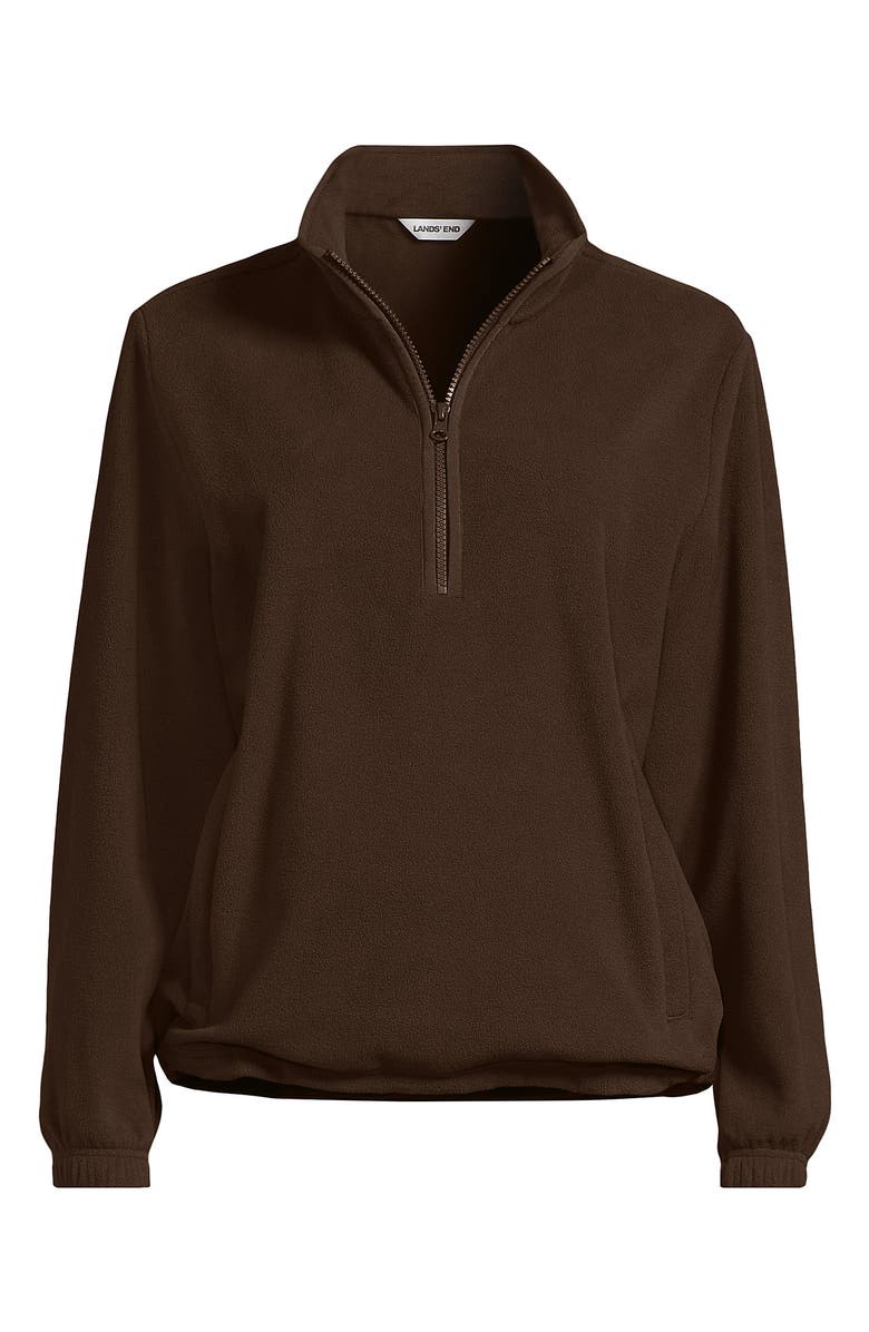 Lands' End Anyweather RainDefense Fleece Quarter Zip Pullover, Alternate, color, Dark Walnut Brown