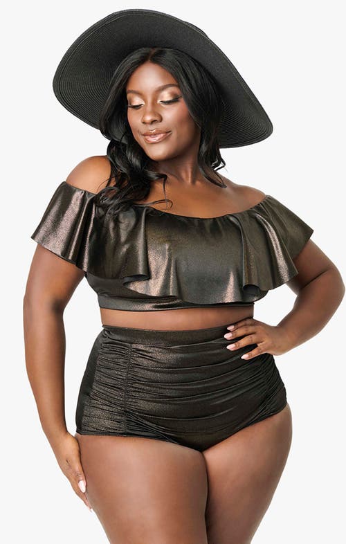 UNIQUE VINTAGE UNIQUE VINTAGE PLUS SIZE MONROE HIGH WAIST BIKINI BOTTOM