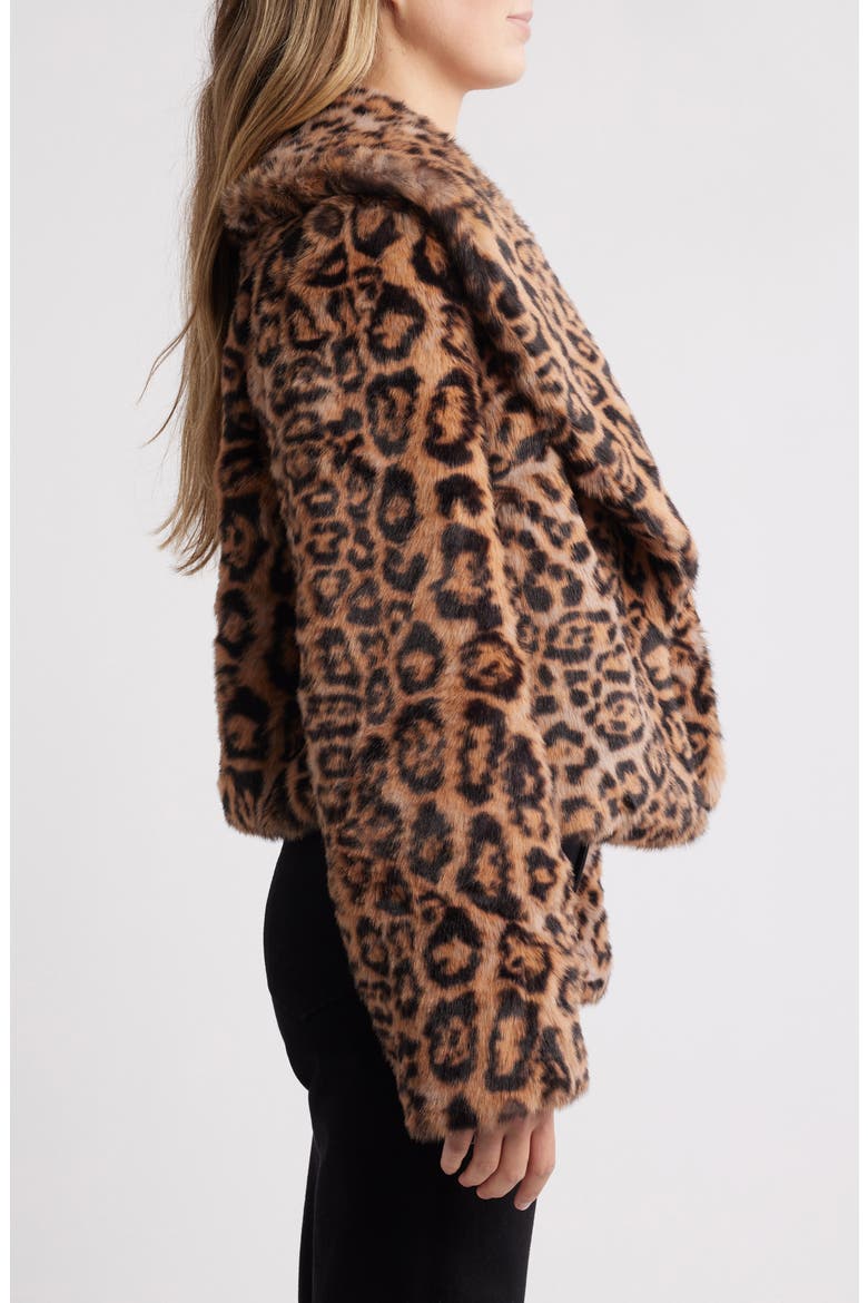Liza Leopard Print Faux Fur Jacket, Alternate, color, LEOPARD