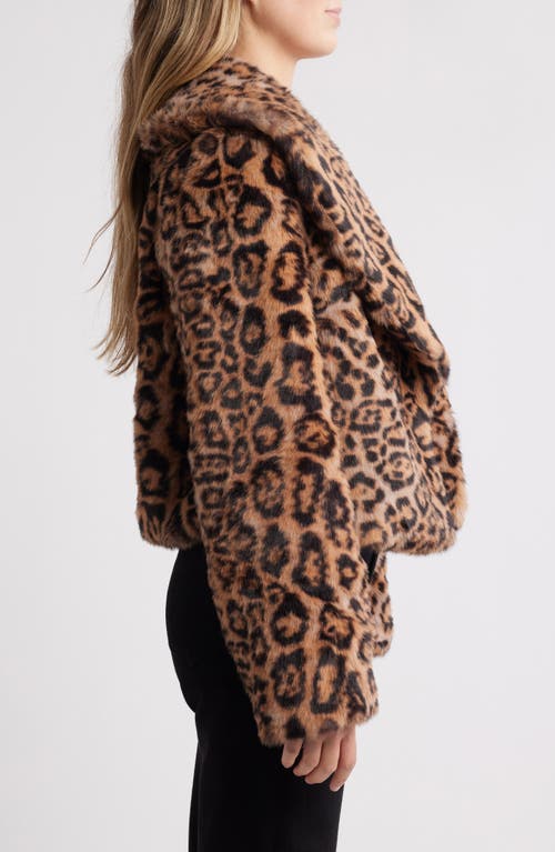 Nikki Lund Liza Leopard Print Faux Fur Jacket In Leopard
