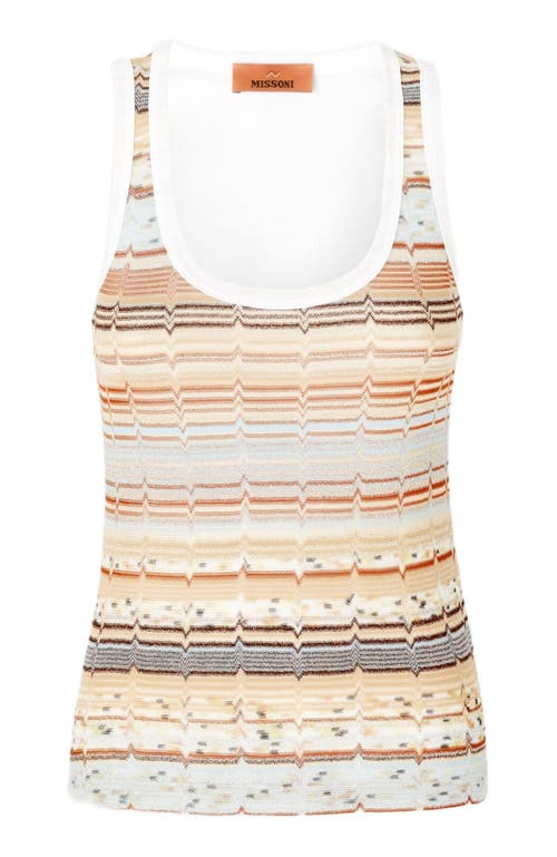 MISSONI MISSONI TANK TOP WITH KNITTED INSERT IN GREEK LAMÉ MOTIF 