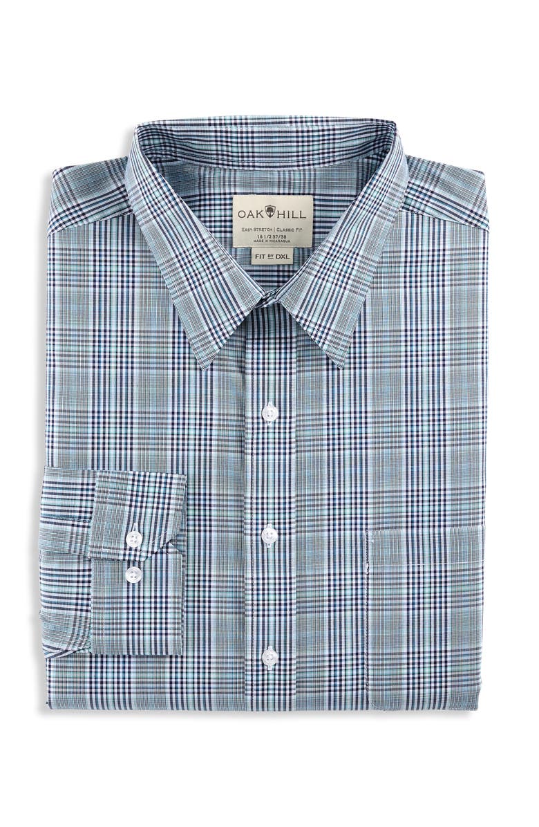 Oak Hill by DXL Plaid Dress Shirt, Main, color, Blue Multi