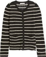 DÔEN Therese Stripe Open Knit Pima Cotton & Silk Cardigan