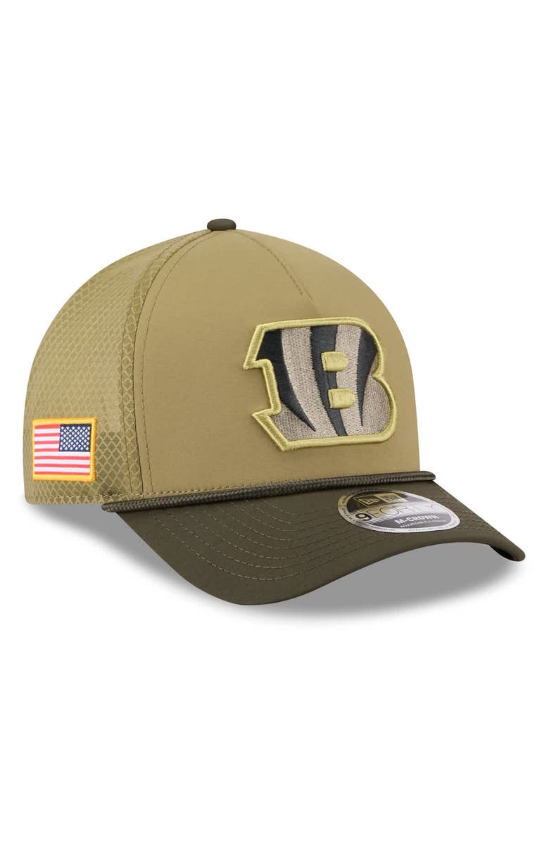 New Era Men's New Era Green Cincinnati Bengals 2025 Salute to Service 9FORTY A-Frame M-Crown Adjustable Hat, Main, color, Green