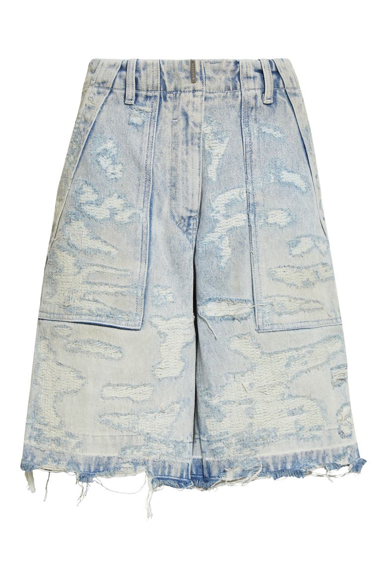 Rip & Repair High Waist Denim Cargo Shorts, Alternate, color, 452-LIGHT BLUE