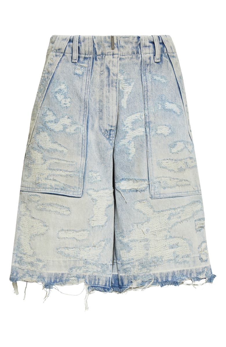 Givenchy Rip & Repair High Waist Denim Cargo Shorts, Alternate, color,