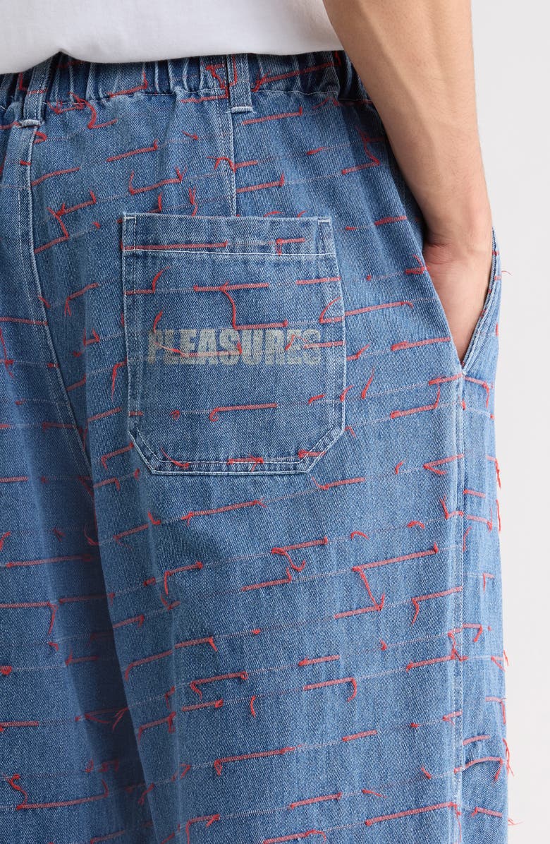PLEASURES Strokes Denim Parachute Pants, Alternate, color, Indigo