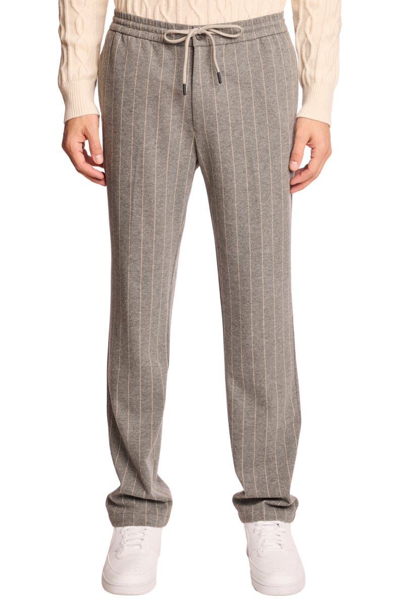 PAISLEY & GRAY Chester Drawstring Pants, Main, color, Light Grey Tan Pinstripe