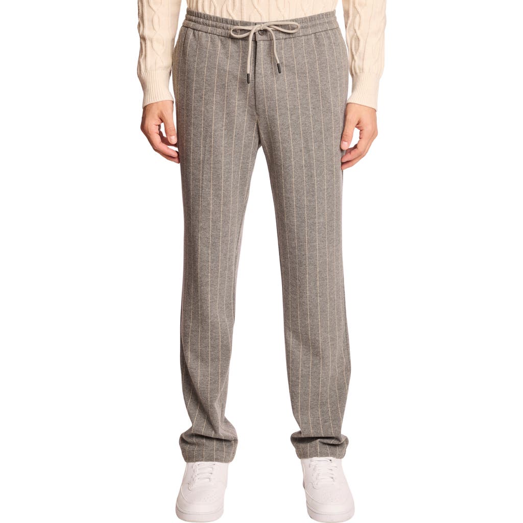 Paisley & Gray Men's Chester Drawstring Pinstripe Pants In Brown