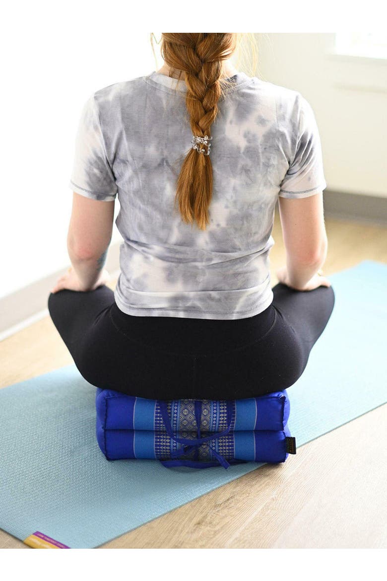 Zafuko Foldable Yoga & Meditation Cushion, Alternate, color, Burgundy/Orange