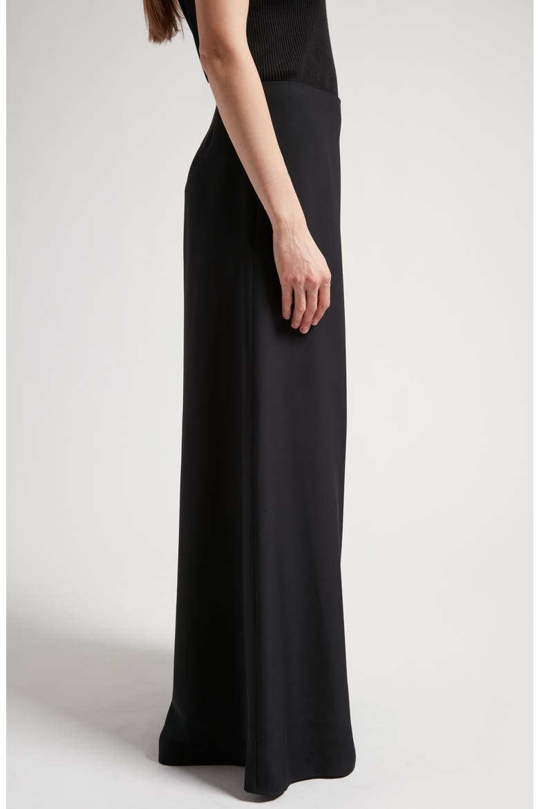 Dela Wool Twill Wide Leg Pants, Alternate, color, BLACK