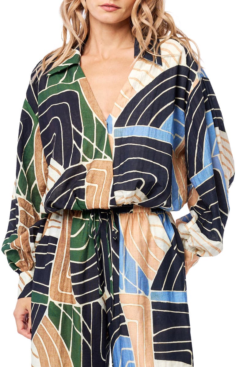 CIEBON Emarae Abstract Print Surplice Neck Top, Main, color, 