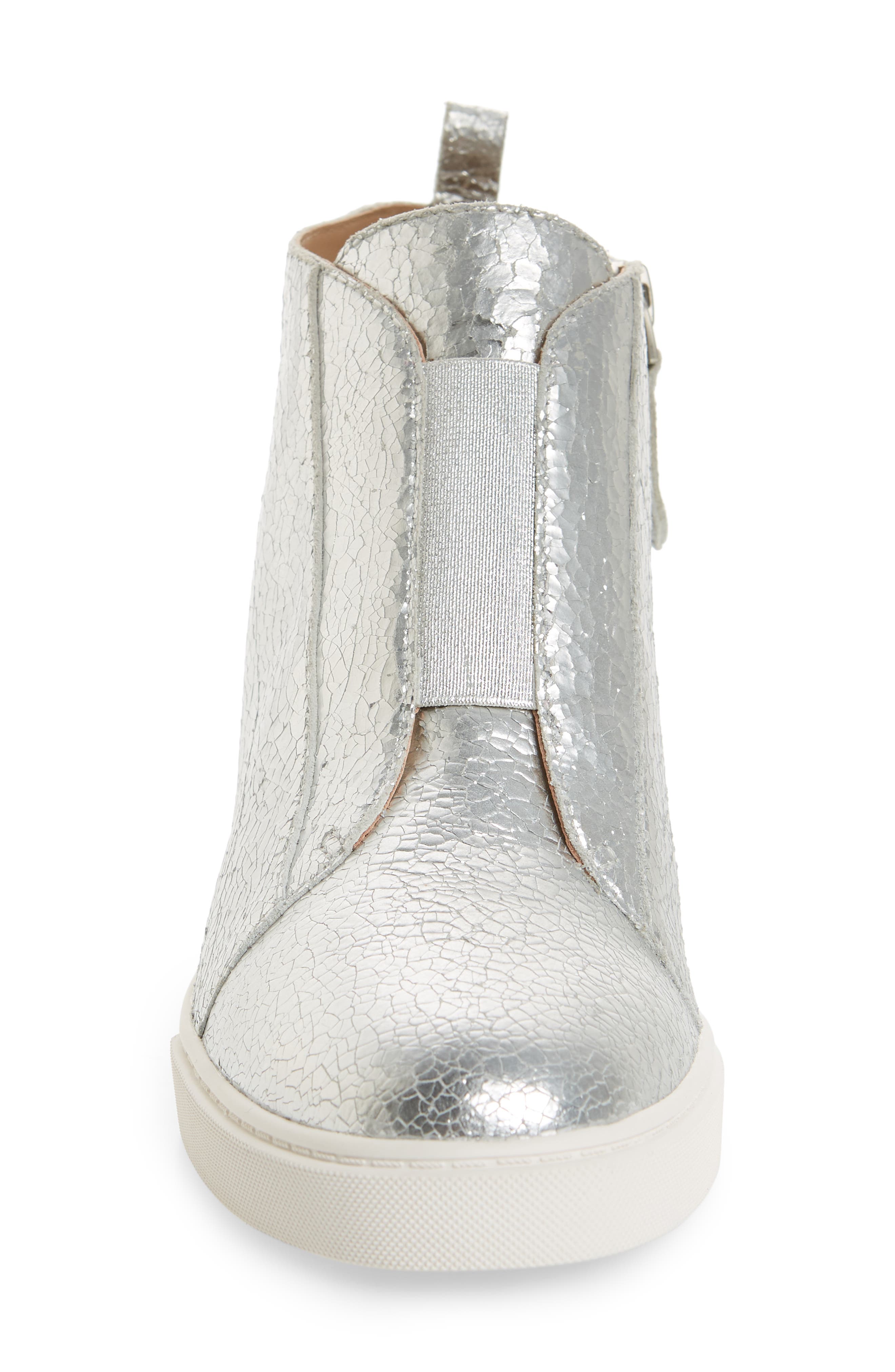 Felicia II Wedge Bootie, Alternate, color, SILVER CRACKLE LEATHER