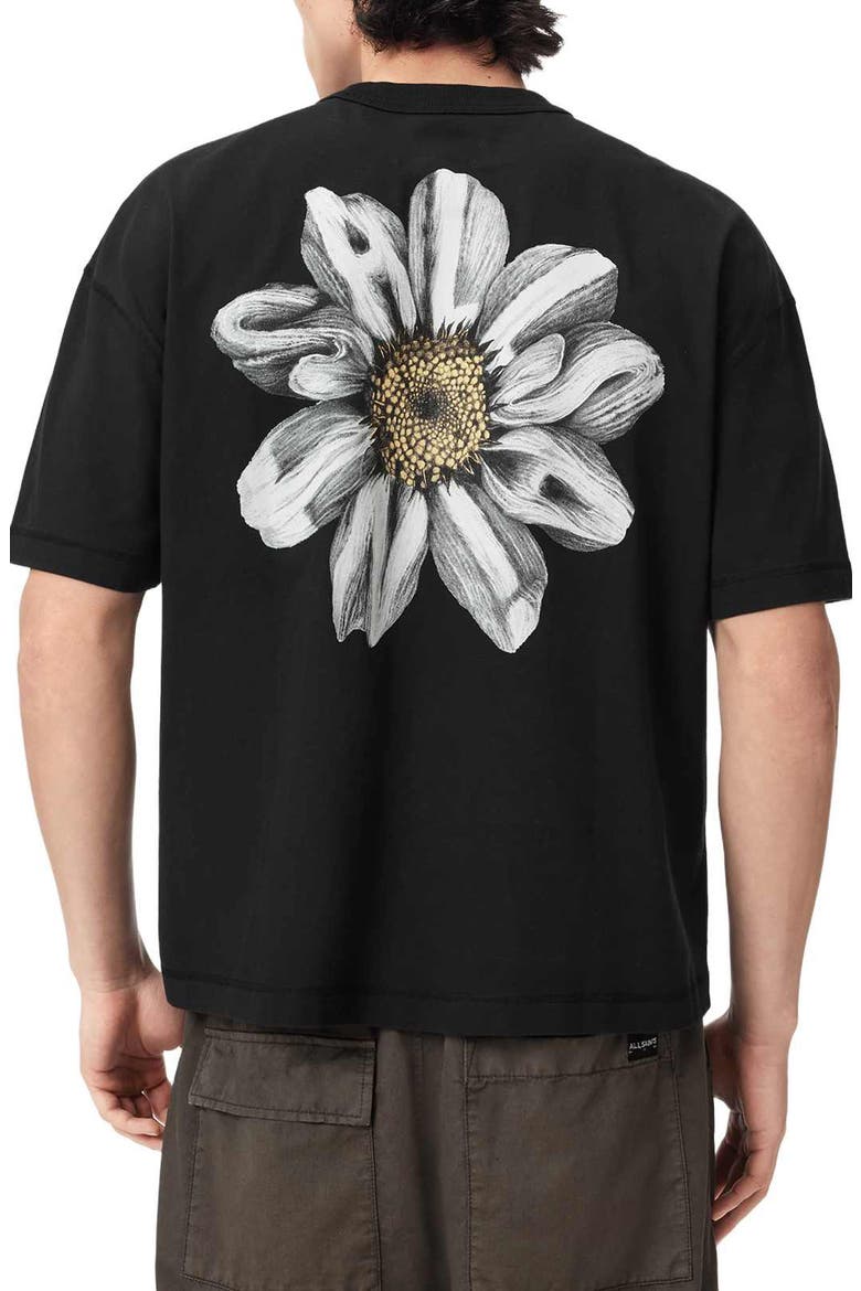 Petals Cotton Graphic T-Shirt, Alternate, color, WASHED BLACK