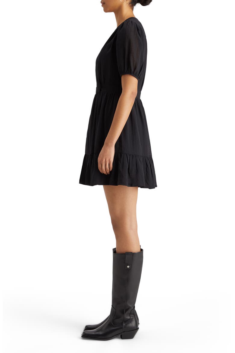 Wrap Front Minidress, Alternate, color, EVENING BLACK