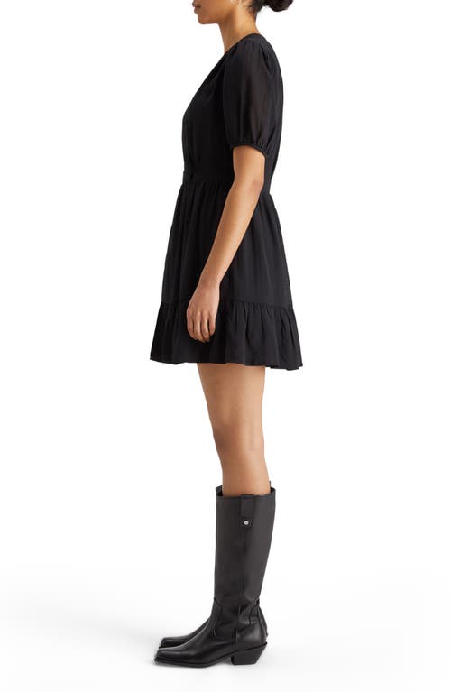 Scotch & Soda Wrap Front Minidress In Evening Black