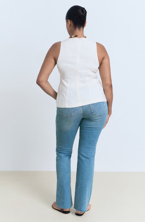 Mango Fiona Mid Rise Flare Jeans In Blue
