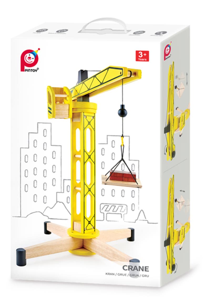 Wood Toy Standing Crane, Alternate, color, YELLOW