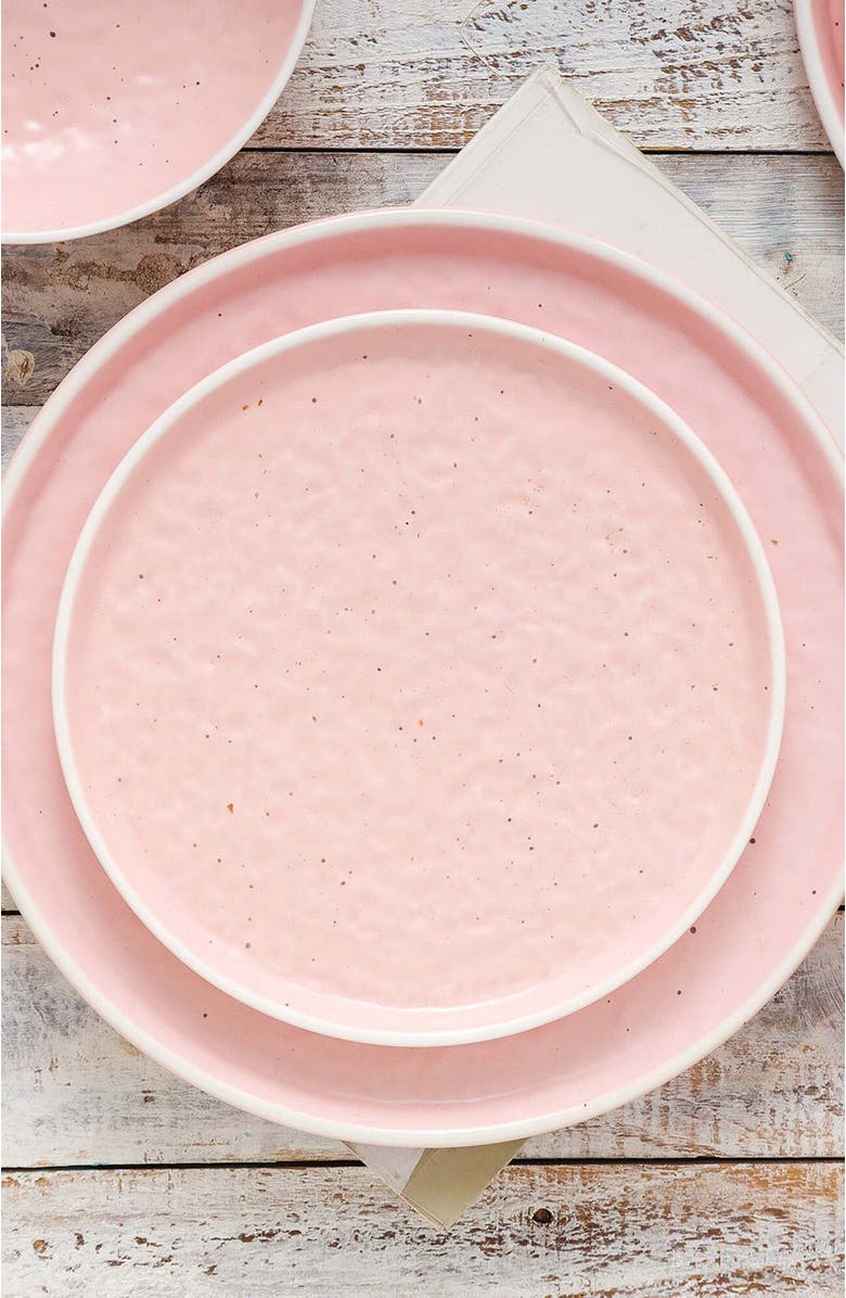 Stone Lain Elena Stoneware 4-Piece Salad Plate Set, Alternate, color, Pink