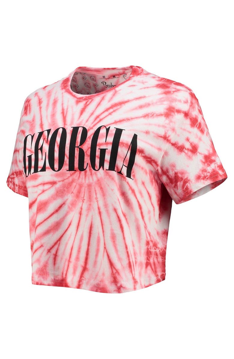 PRESSBOX Women's Pressbox Red Georgia Bulldogs Showtime Tie-Dye Crop T-Shirt, Alternate, color,