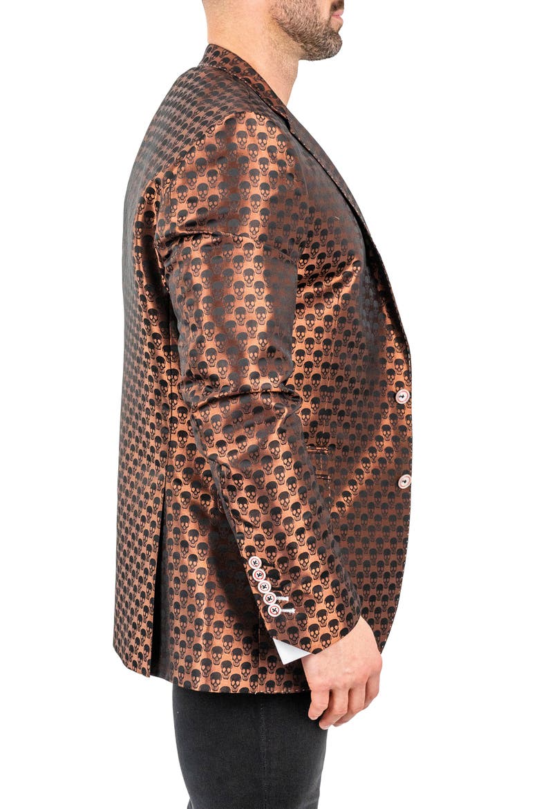 Skull Repeat Sport Coat, Alternate, color, ORANGE