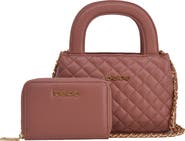 bebe Sofie Small Satche with Matching Wallet